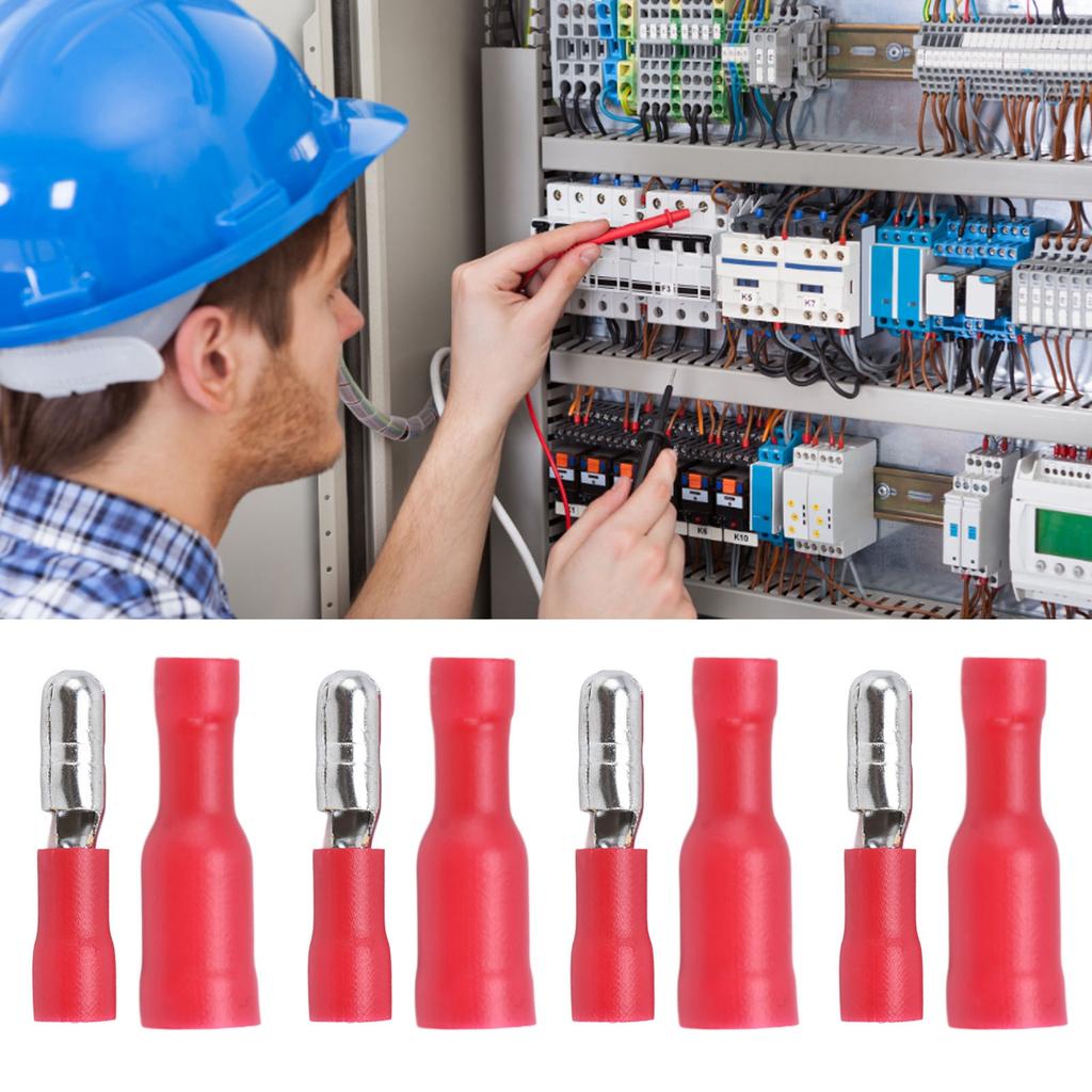 50 Pairs Insulated Wire Terminals Male Female Quick Crimp Butt Connectors for 22‑16 AWG