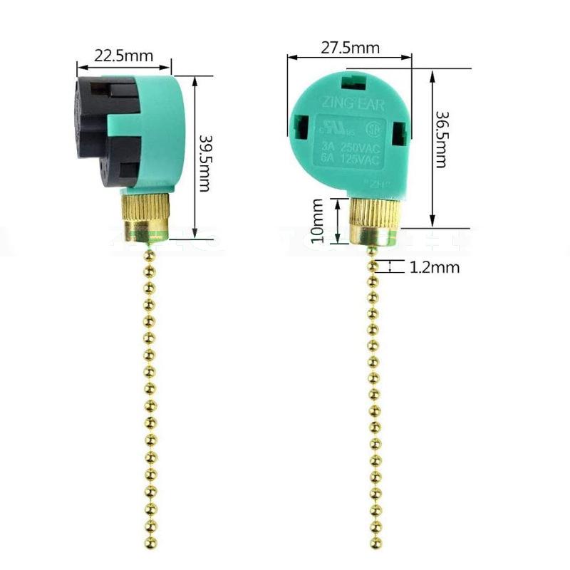 Ceiling Fan Switch 3 Speed 4 Wire Ze-268S6 Fan Pull Chain Speed Control Switch
