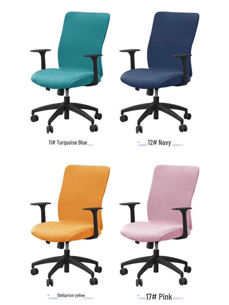 Silver Fox Velvet Office Chair Cover – Armrest-Free, Full Wrap, Thickened and Dirt-Resistant.