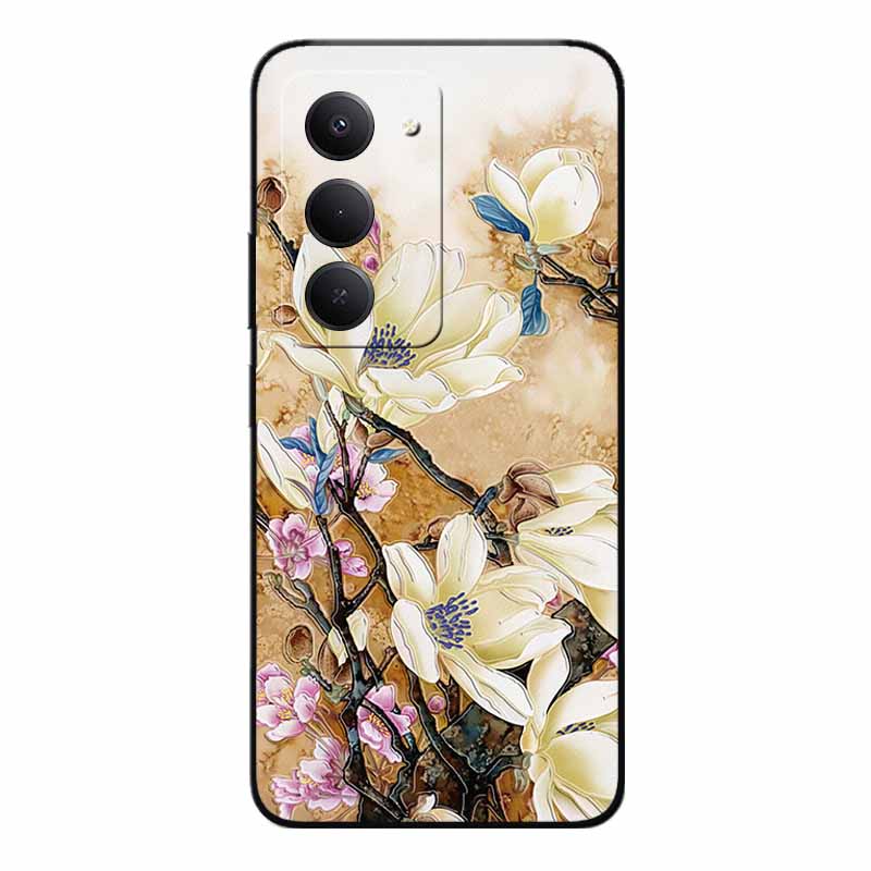 3D Emboss Cases For Redmi 15 5G 4G Relief Emboss Soft Silicone Back Cover For Xiaomi Redmi15 Flower Relief  Funda Redmi 15 4G 5G