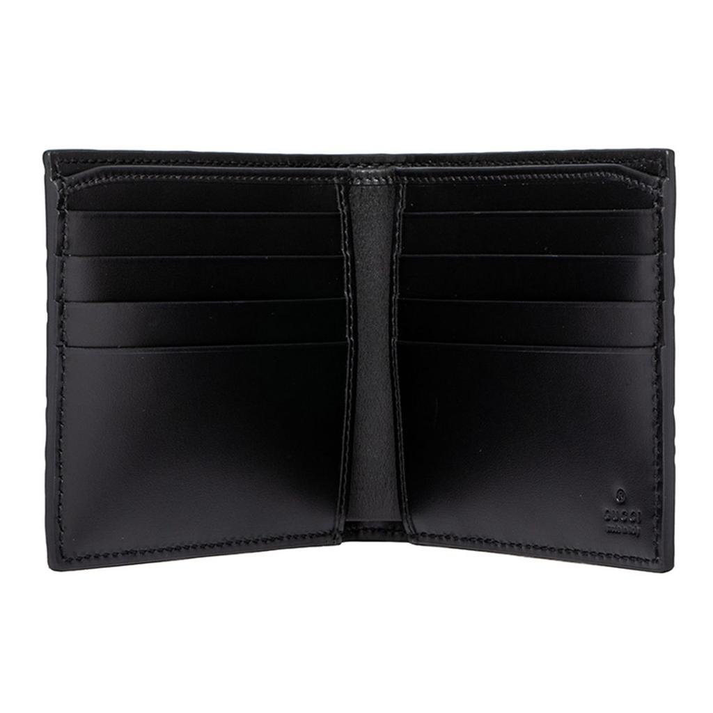 Gucci Vintage Logo Stripe Web Short Fold Leather Wallet Men Wallet Black Red Green 408827-CWCLN-1060