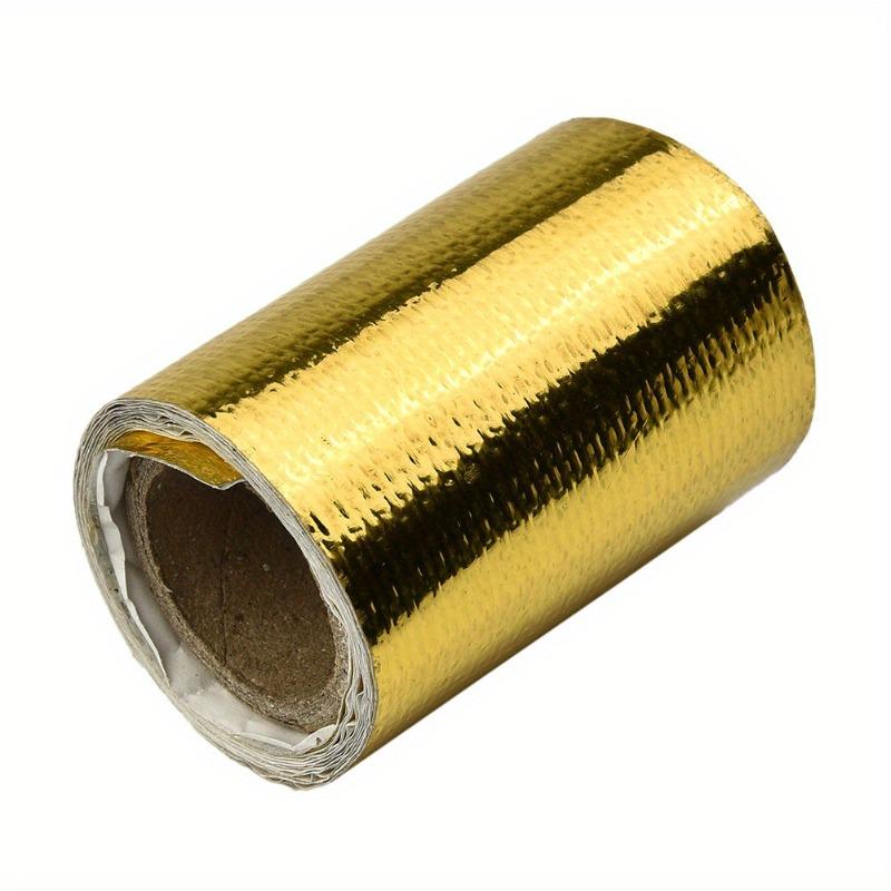 1 PC Gold Thermal Exhaust Tape Air Intake Heat Insulation Shield Wrap Reflective 2021 Aluminum Fiberglass Heat Shield Wrap Tape