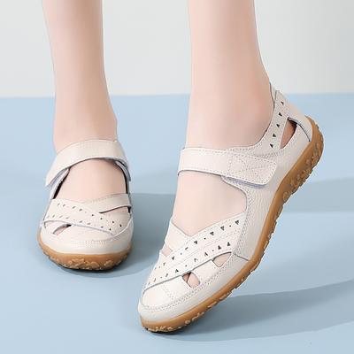 Women's Sandals Summer Essentials Mary Jane Beach Breathable Flat Shoes Closed Toe Casual Soft Walking Sandals for Girl Plus Size