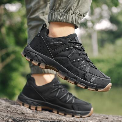 Vandringsskor i läder herr Snörning Slitstarka Utomhussport Herrskor Herr Klättring Trekking Jakt Herr Casual Sneakers