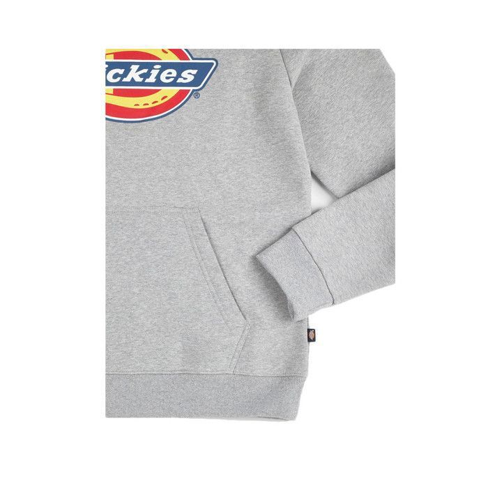 Sweat à capuche - DICKIES - ICON LOGO HOODIE - Gris - Manches longues - Poche kangourou