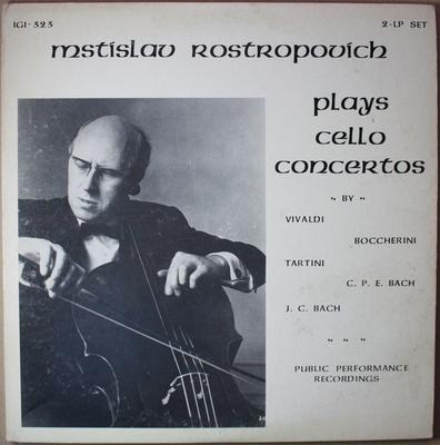 LP Record MSTISLAV ROSTROPOVICH - ANTONIO VIV - Plays Cello Concertos IGI323 Discocorp 1976 US Classical Used