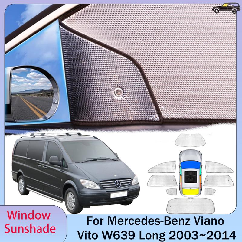 Car Sunshade For Mercedes-Benz Viano Vito W639 Long 2003~2014 2010 Skylight Windshield Sun Shade Protector Parasol Accessories