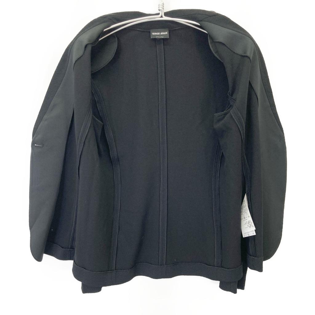 Giorgio Armani 3HAG74 AJXTZ Black Seersucker Single Breasted Jacket Jacket 48 blackUsed