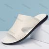 Große Herrenschuhe Sommer Leder Sandalen Rutschfest Atmungsaktiv Weiche Sohle Strandschuhe Leicht Bequem Mode Hausschuhe