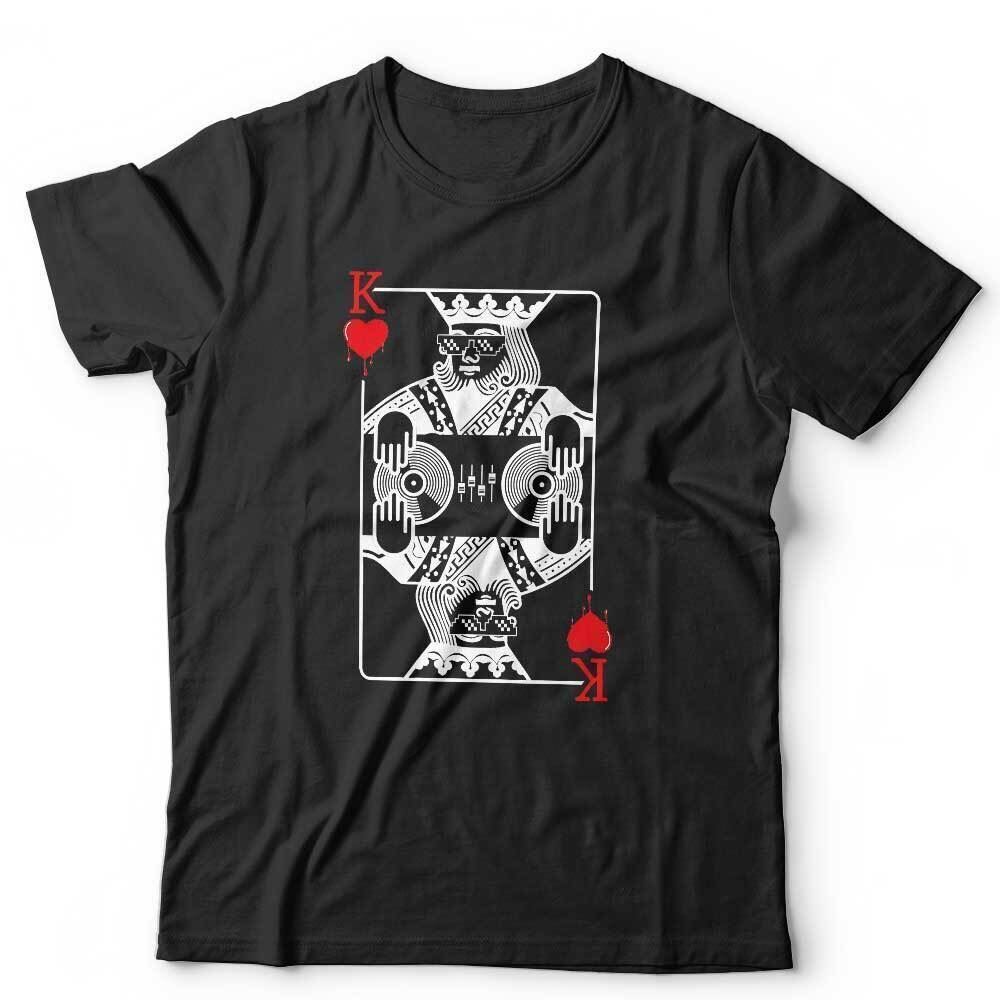 

DJ Tshirt King Unisex Mixing Deejay Disk Jockey Vinyl Records Hearts Cards Music XL