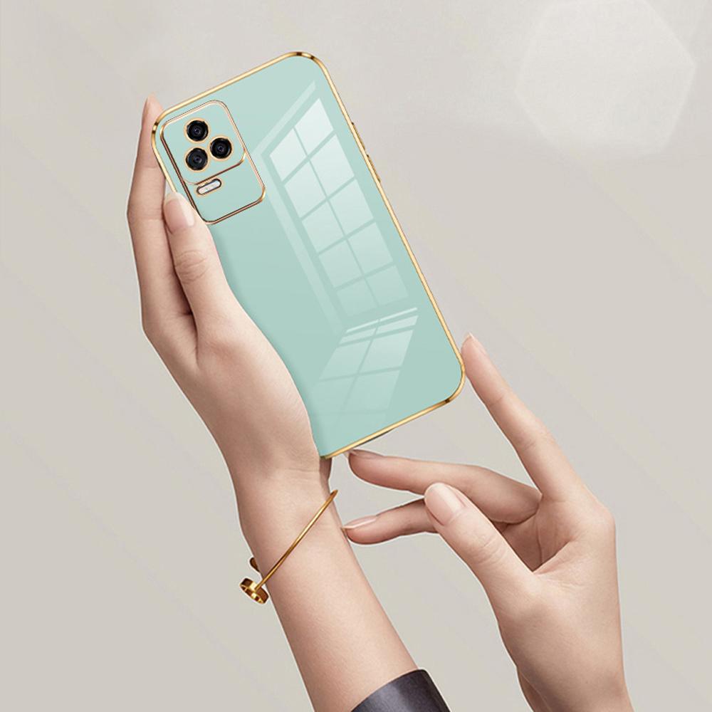 Für Xiaomi Poco F4 Hülle Poco F4 Cover 22021211RG 22021211RI Luxus Square Plating Redmi K40S Telefonhülle Stoßfeste Rückseite