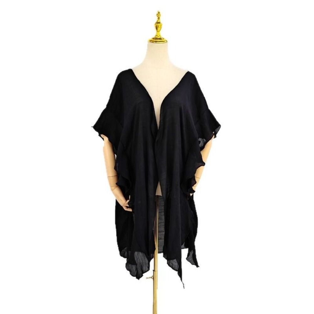 Oversized Swim Cardigan Polyester Fiber Sun Protection Top Fashion Bikini Shawl  Women