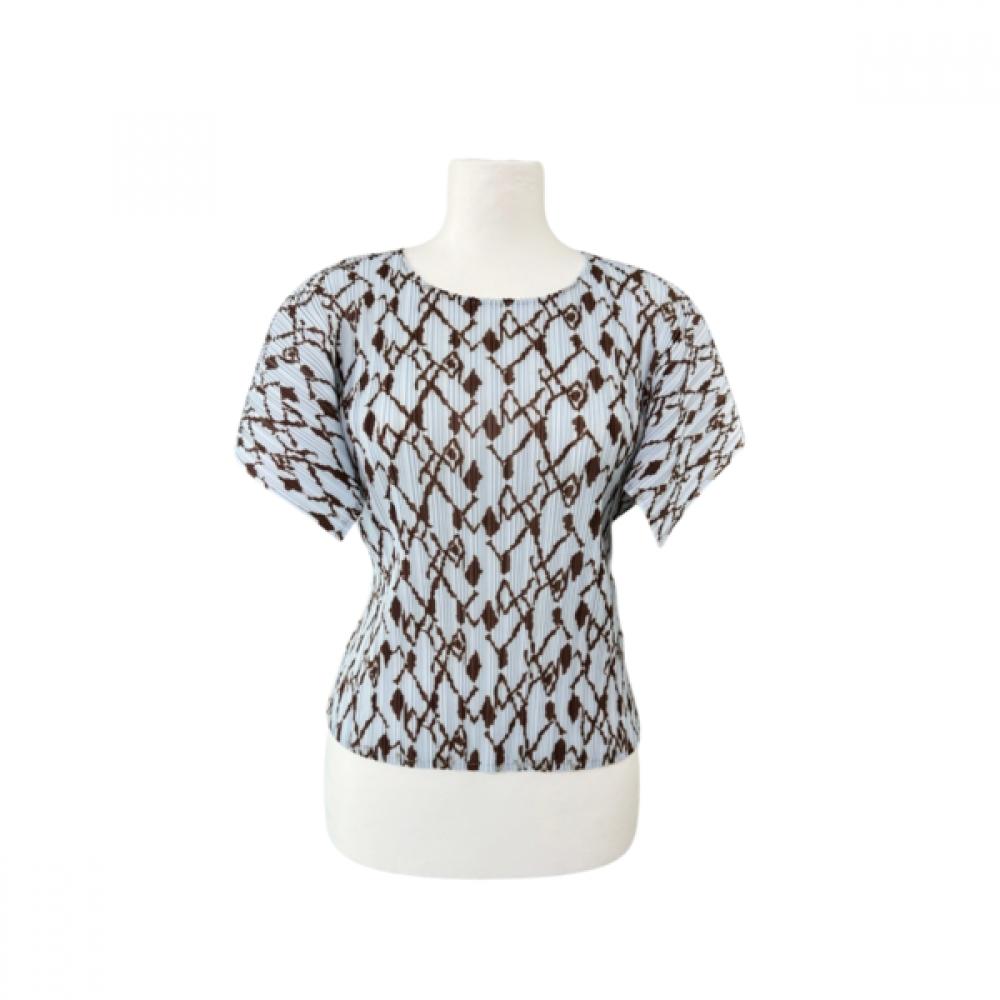 LA VITA JUNKO Print Flutter Sleeve Tee Lssts39p