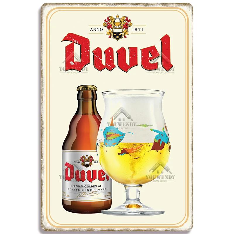 Metal Tin Sign Poster for Pub Bar Man Cave Club Wall Decoration Vintage Belgium Beer Brand Decorative Plaque Xcm