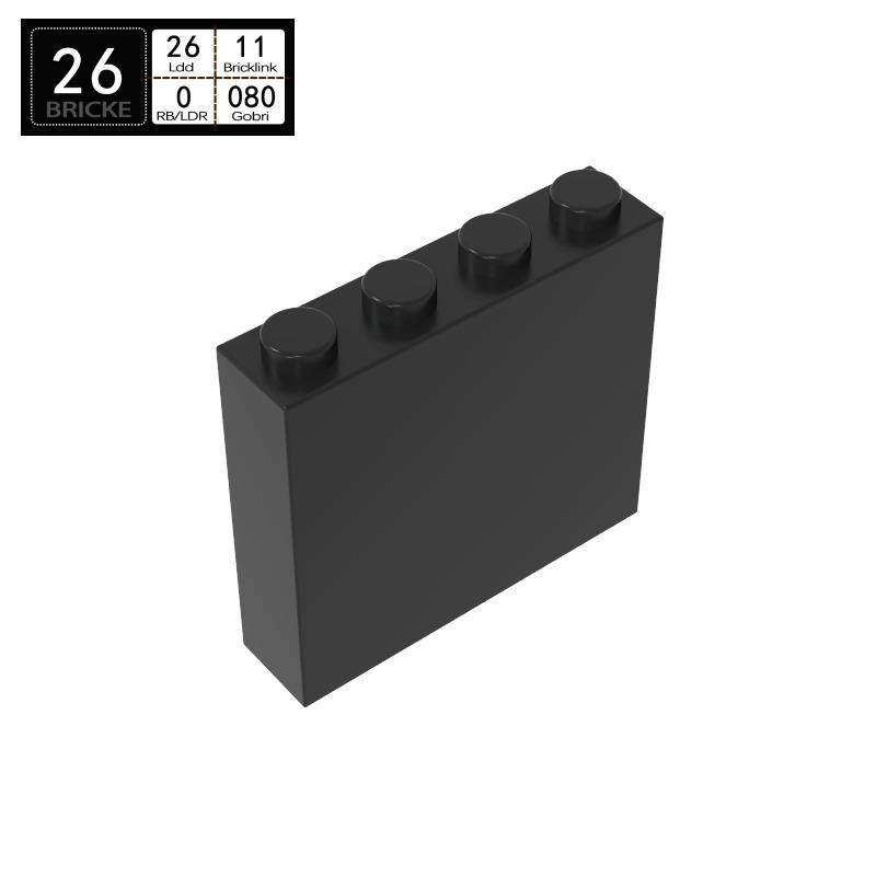 

BRICKE 49311 1x4x3 Building Block Compatible with LEGO - MOC Accessories DIY Gift Single Piece чёрный