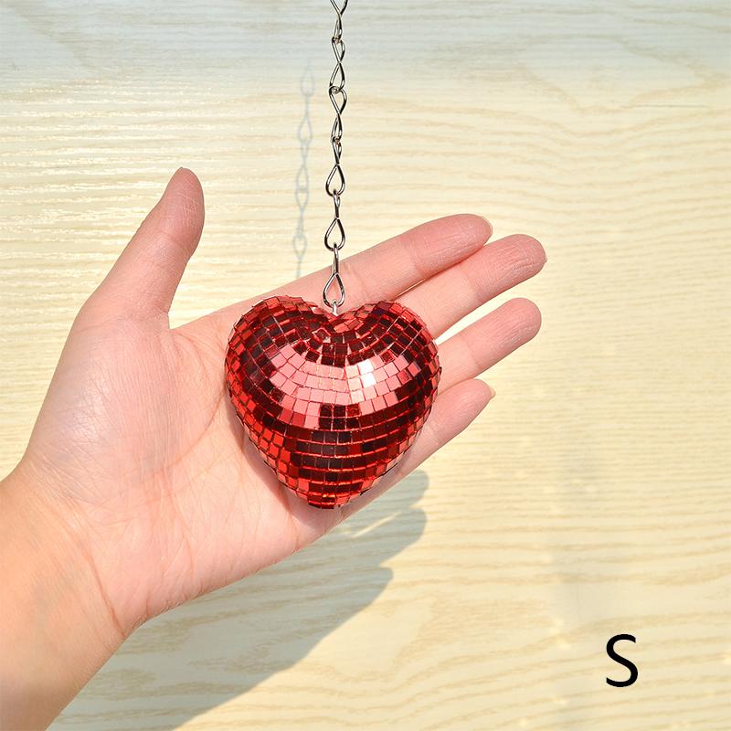 Heart Shape Disco Ball Party Decoration Mirror Disco Balls Hanging Ornament Disco Ball Christmas Stage Wedding Party Home Decor