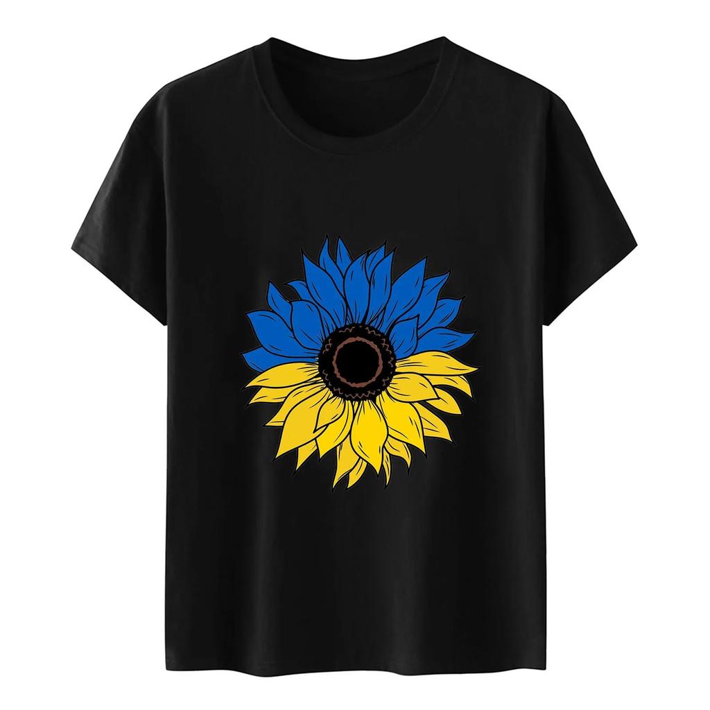 Ukraine Flag Printed Fashion Womens Tshirts Short Sleeve Funny Tops Tees Graphic Unisex T Shirts Women Men Clothing