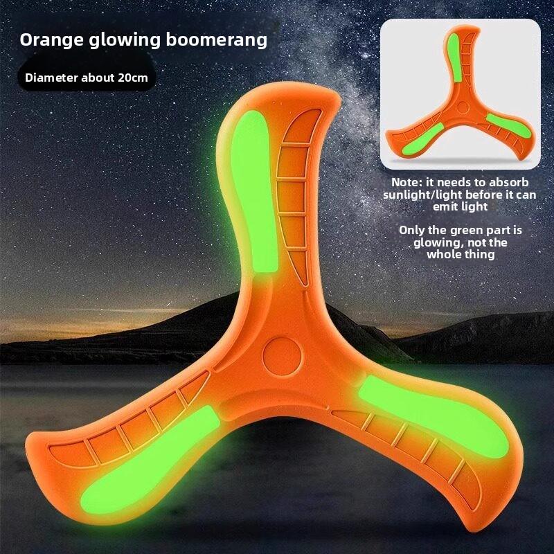 Boomerang Glow-in-the-dark Frisbee, Soft and Luminous Boomerang for Kids, Outdoor Toy for Boys