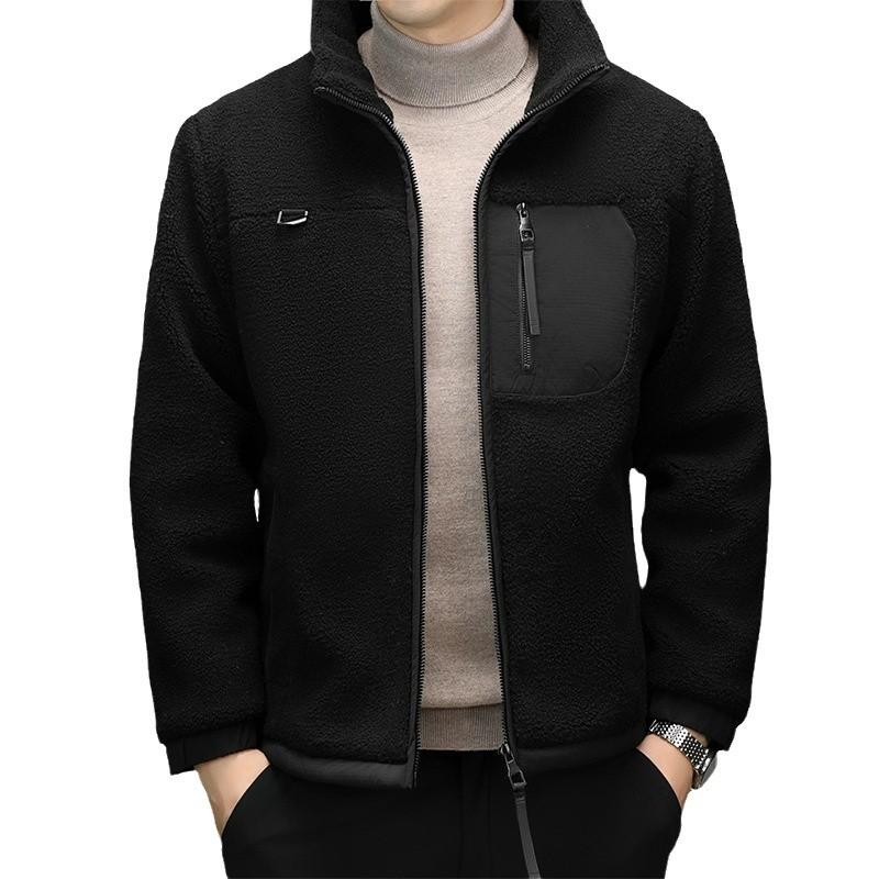 Men'S Down Jacket Granular Fleece Winter Fashion Men'S Fleece Lamb Fleece Jacket Men'S Clothing