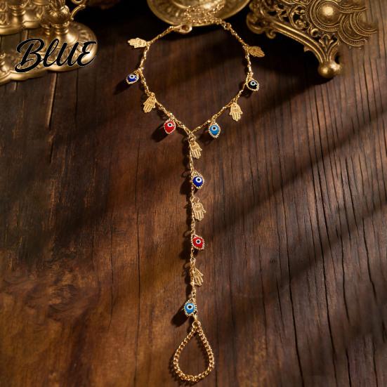 Dripping Glaze Bracelet High Saturation Blue White Eye Shape One-piece