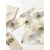 Ladies Plus with Pockets Elegant Floral Print Long Sleeve T-Shirt, Loose Casual Top