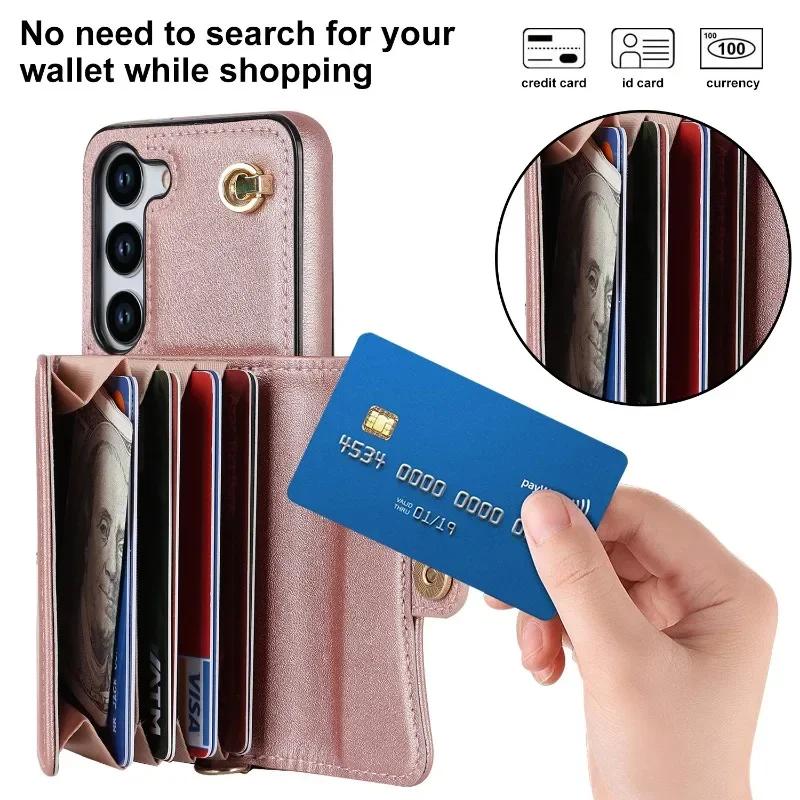 Wrist Strap Crossbody Phone Case for Samsung Galaxy S24 FE S25 Ultra S23 S22 S21 Plus A16 A15 A35  A55 A14 A54 A53 Wallet Card H