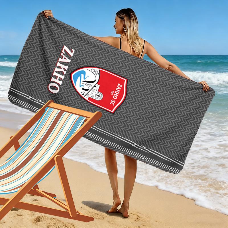 Zakho Sport Club Logo Print Beach Towel, Large Soft Quick Dry Towel for Beach Camping Swimming