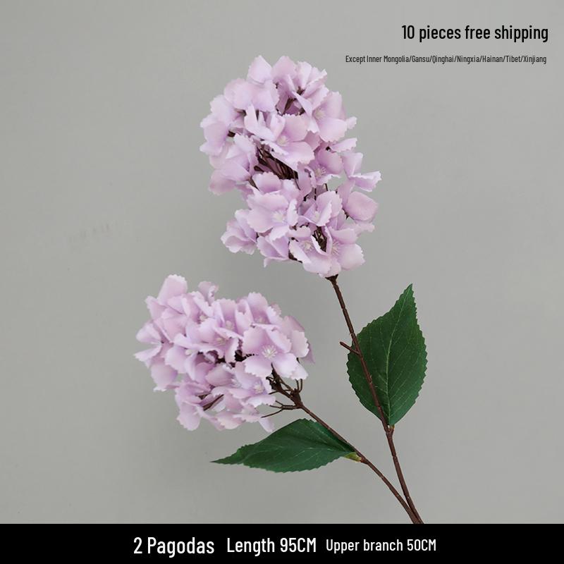 Purple Floral Wedding Arrangement - Silk Hydrangea, Rose, Bamboo Leaves & Grass for Flower Arches