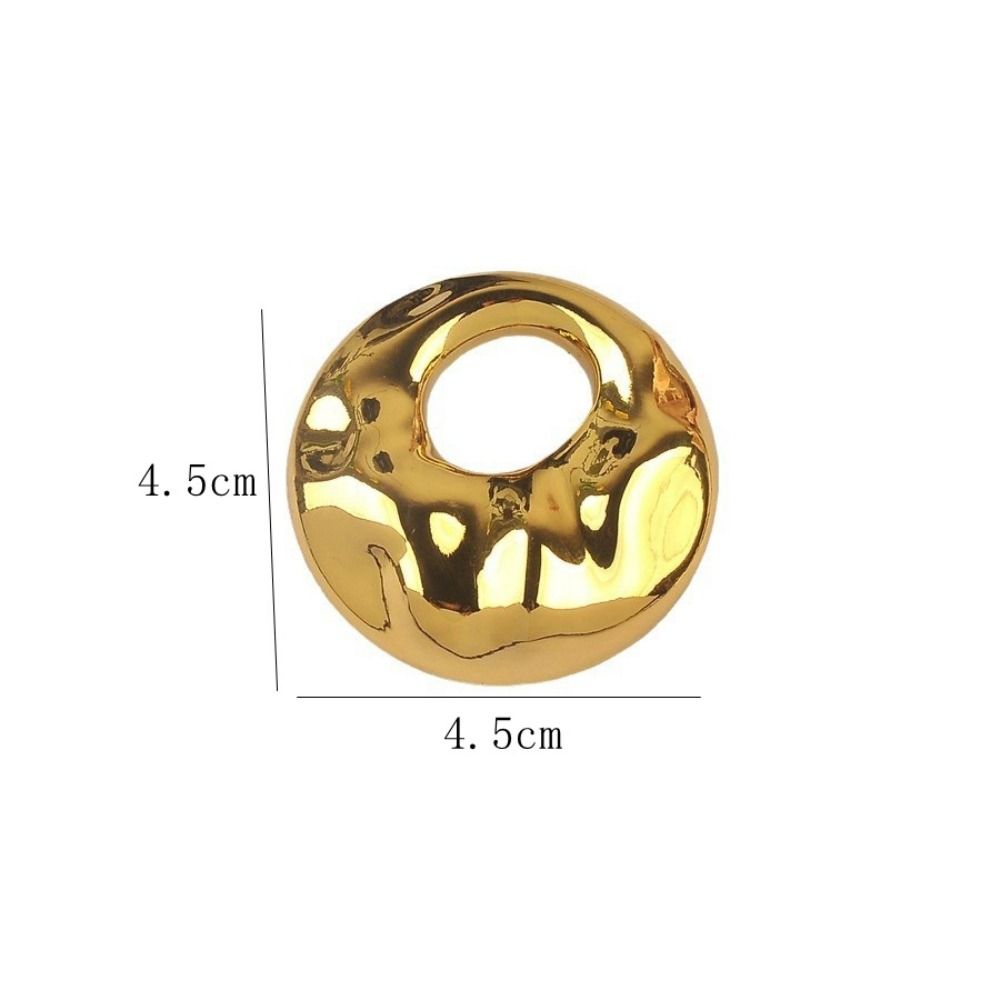 Round Geometric Brooch Zinc Alloy Round Pins Trendy Wrinkle Brooches for Women Men