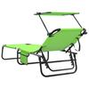 Folding Sun Lounger Green 190 X 57 X 81 Cm Oxford
