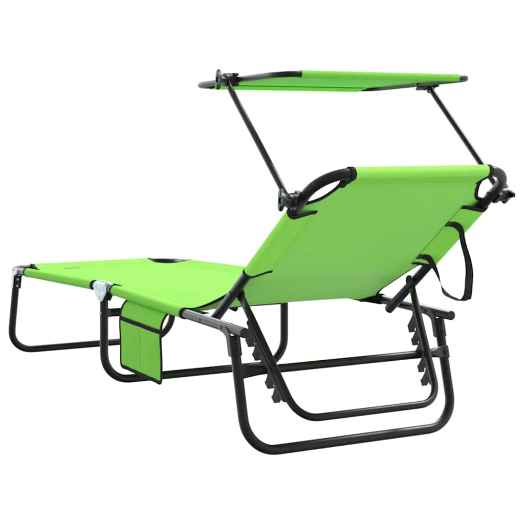 Folding Sun Lounger Green 190 X 57 X 81 Cm Oxford