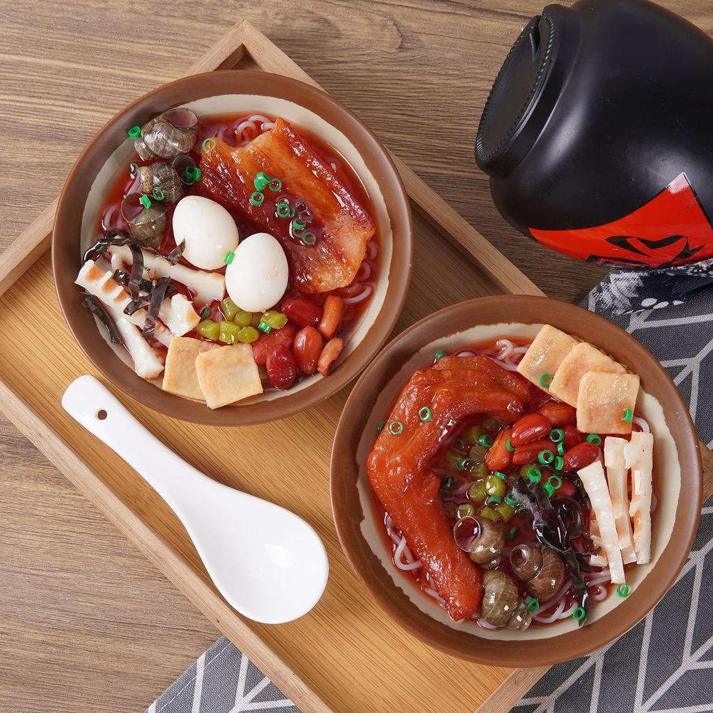 Simulation Big Bowl Noodles Model 1:1 Artificial Luosifen Fake Noodles Chinese Style Yummy Dishes Display Samples Ornaments Prop