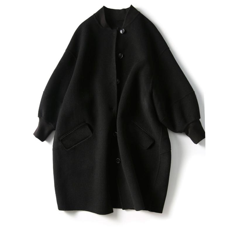 Black Woolen Coat for Women, Autumn New Style, Mid-length, Slim, Casual, Versatile Woolen Coat