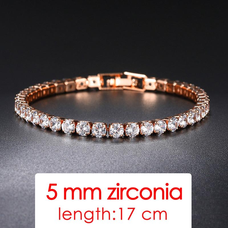 ZHOUYANG Tennis Bracelet For Women Luxury Colorful Optional 2.5mm CZ Crystal Rose Gold Color Gift Fashion Jewelry KC128