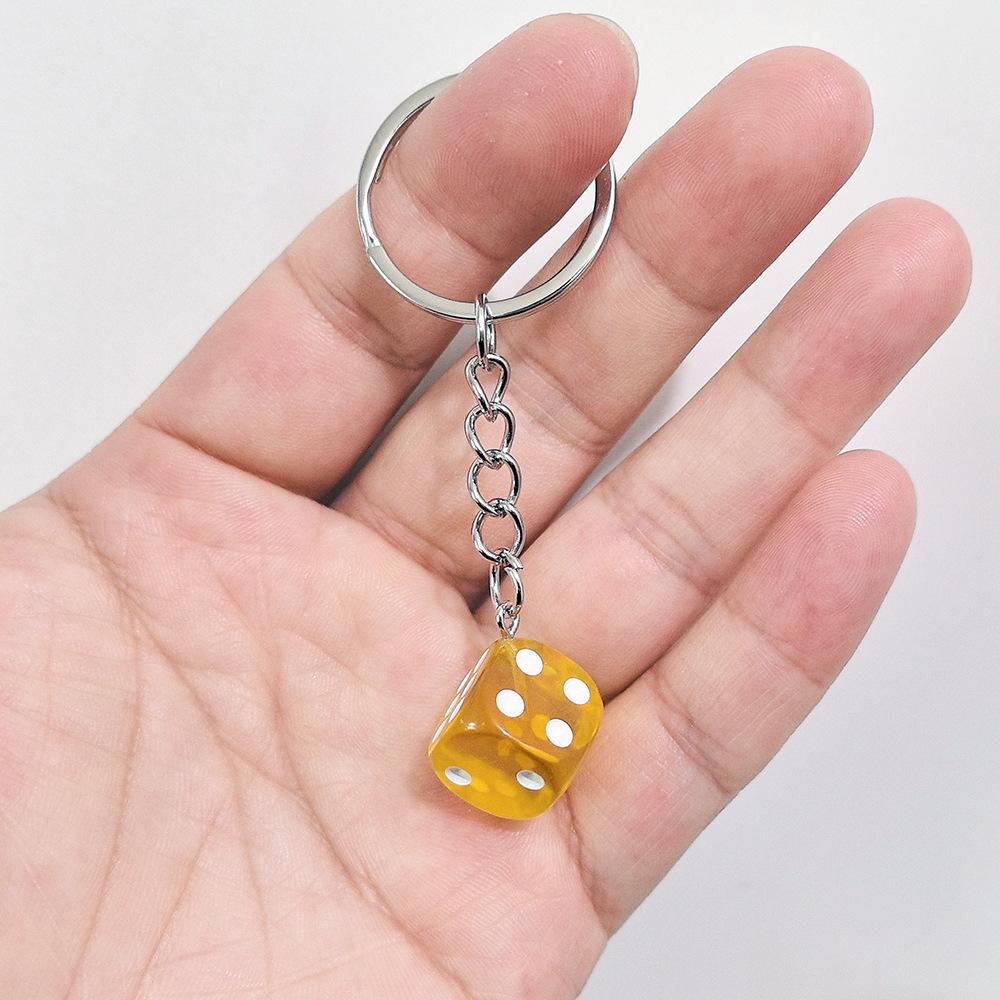 Multicolor Dice Keychain Personalized Number Pendant Bag Accessories Couple Family Keychain Pendant