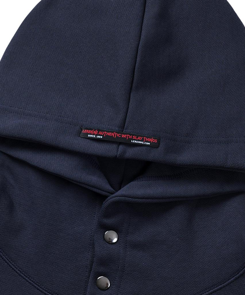 Devil Over Boxy Hoodie - Navy