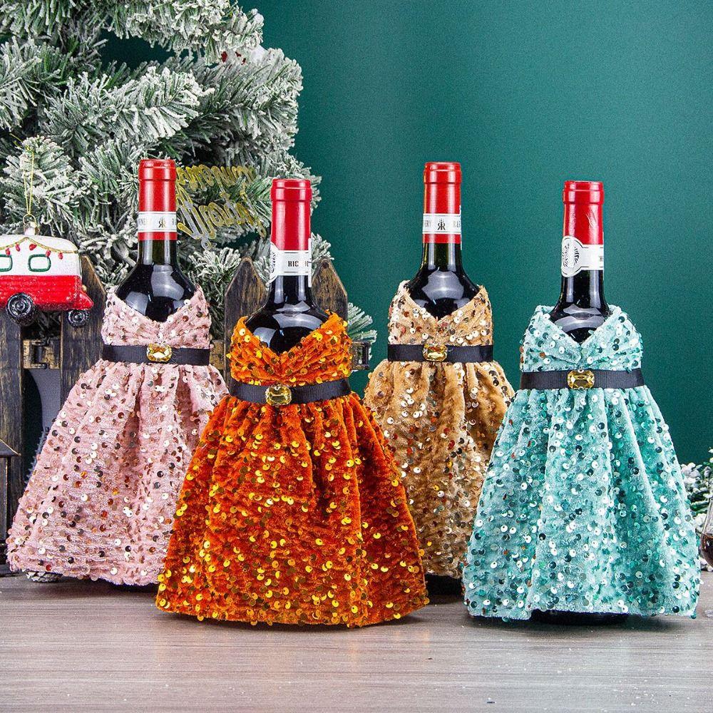 Dust-proof Wine Bottle Covers Sequined Champagne Bottle Cover New Christmas Decoration