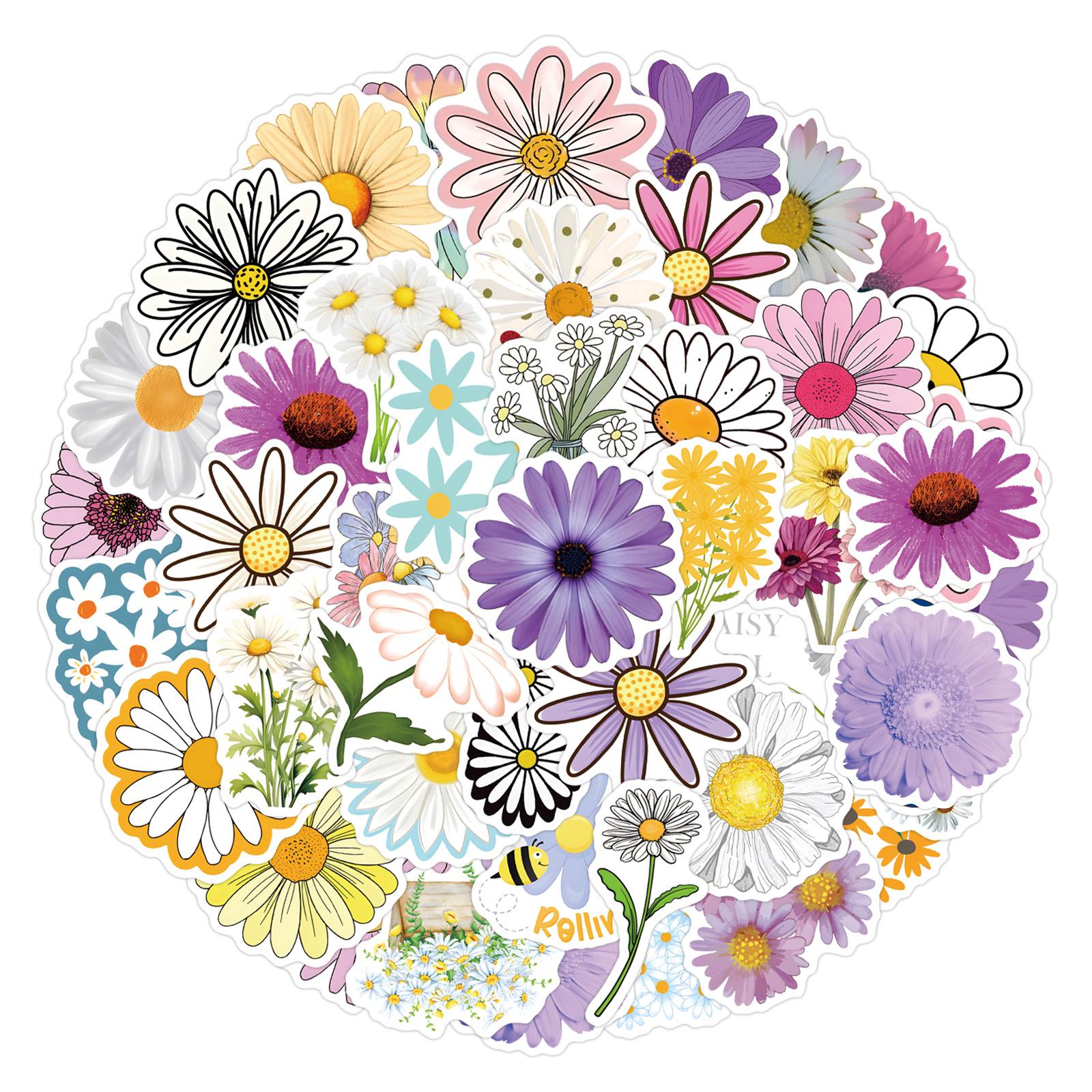 

55 Daisy Graffiti New Stickers Decorative Scooter Water Cup Helmet Waterproof Stickers