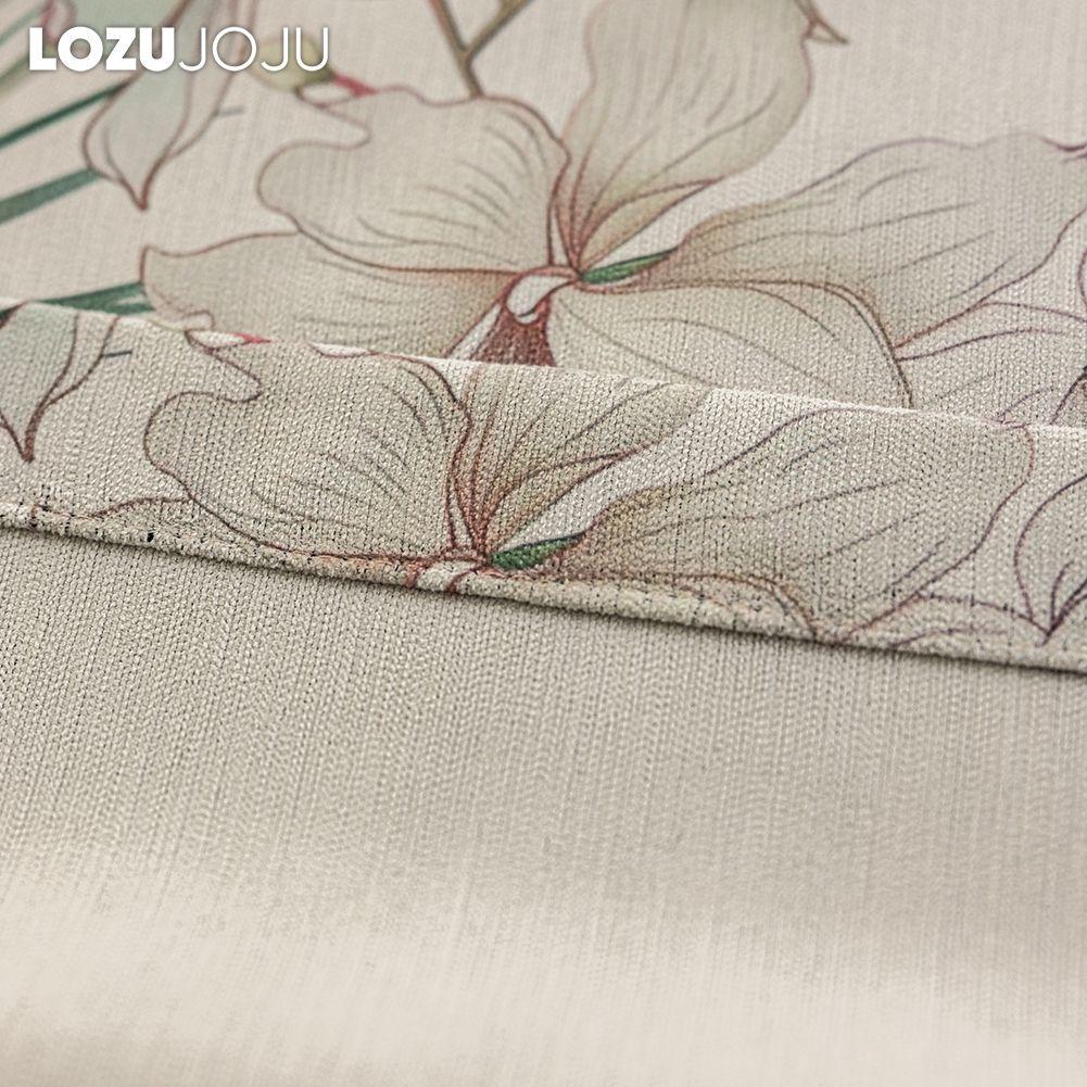 1PC LOZUJOJU Light-colored Blackout Curtains Gentle Green Plant and Floral Printed Curtains for Bedroom Living Room Balcony Window for Home Decor