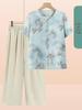 Summer Stylish Short-Sleeve Two-Piece Set for Middle-Aged & Elderly Women