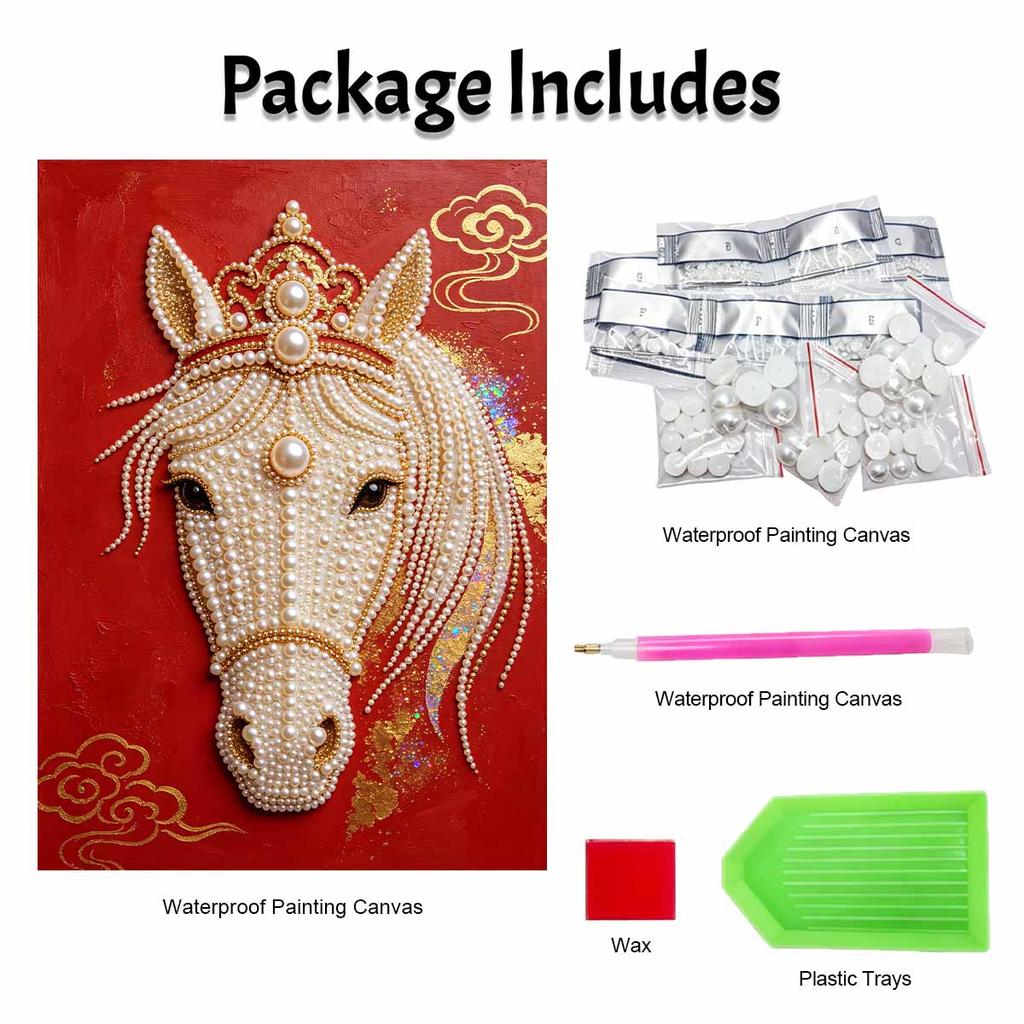 DIY Pearl Diamond Art Painting kits for Adult and Beginners, Majestic Horse Sparkling Painting Craft Home Wall Decor handmade Gift