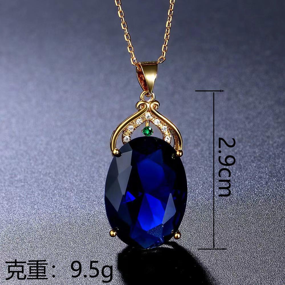 Vente Chaude Mode Femme Luxe Améthyste Pendentif Collier Collier Pierre Précieuse Améthyste
