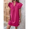 Women's Dress Summer Fashion Hundred Layers Ruffle Sleeves V-Neck Pullover Dresses