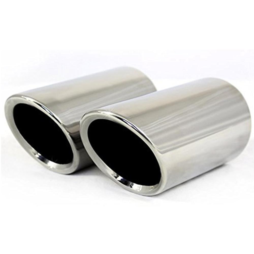 DSYCAR 1pair Chrome Plating Stainless Steel Car Exhaust Muffler Tip Pipes Covers ,universal Car Accessories