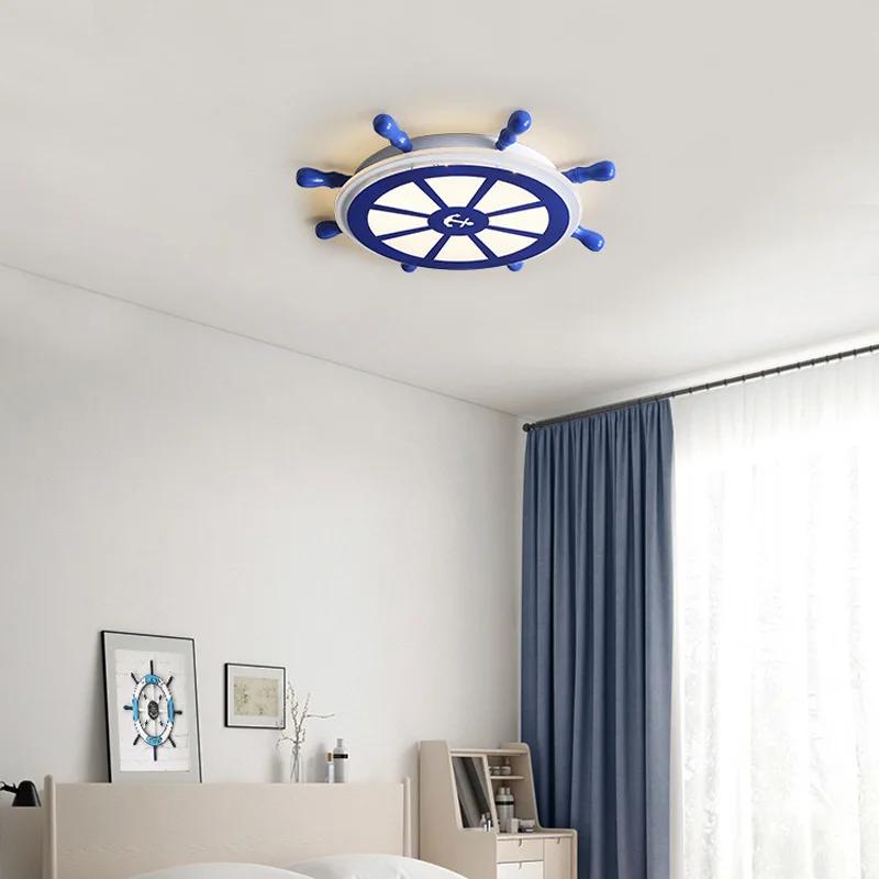 Детская комната, светодиодный потолок, мальчик, мультфильм, пиратский корабль, штурвал, спальня, креативный детский сад, игровая площадка
