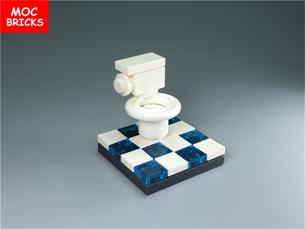 Set  MOC Bricks Coffee Cupboard Microscope Toilet Air Conditioner Desk Educational Building Blocks Toys Kids Gifts