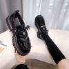 Cute Student Muffin Platform Small Leather Shoes Women's Spring and Autumn New Black Sweet Cool Mary Jane Women's Shoes