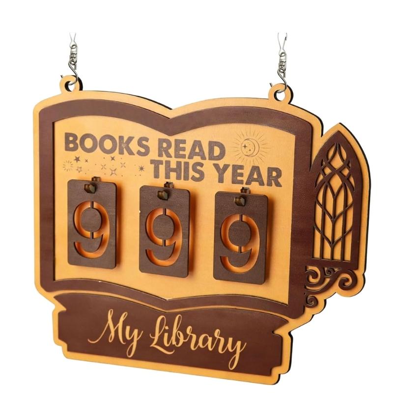 Bücherregal Dekorationen Buch Lesezähler für dieses Jahr, Herausforderungsgeschenk für Buchliebhaber, Interessantes Hängedekoration für Heimbibliothek