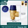 4-6 Minute Thickened Brass Angle Safety Relief Valve with Automatic Drain for Solar Water Heaters