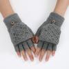 New Autumn and Winter Styles of Men's and Women's Woolen Short Sleeve Sleeves Fingerless Gloves Warm Fashionable and Trendy Half Finger Gloves